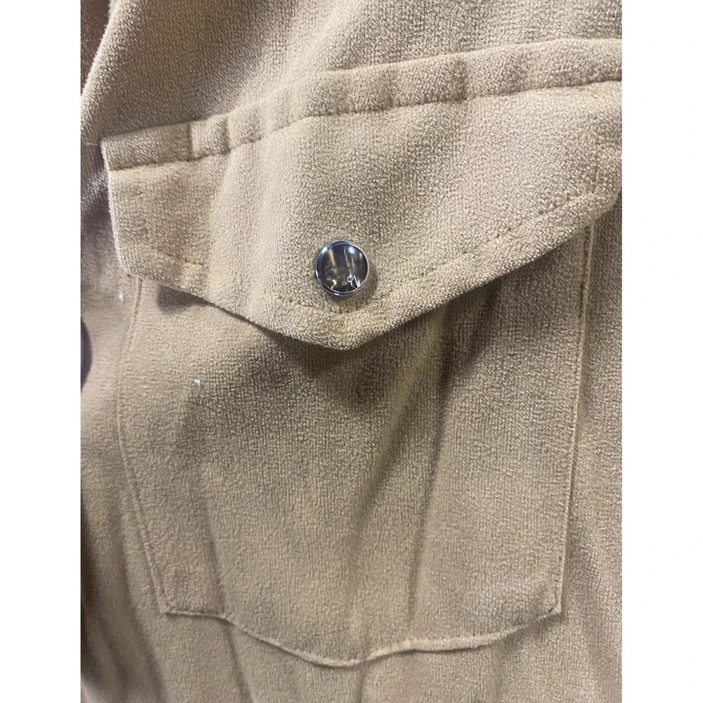 Vintage Monti Suede By‎ Monticello Western Shirt Light Brown Sz Medium